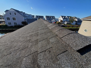 Professional roofing contractor inspecting a roof in Bethany Beach for damage